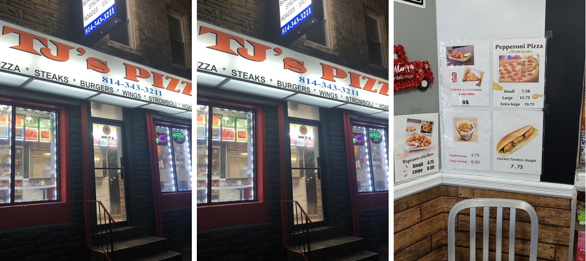 TJ's Pizza Menu
